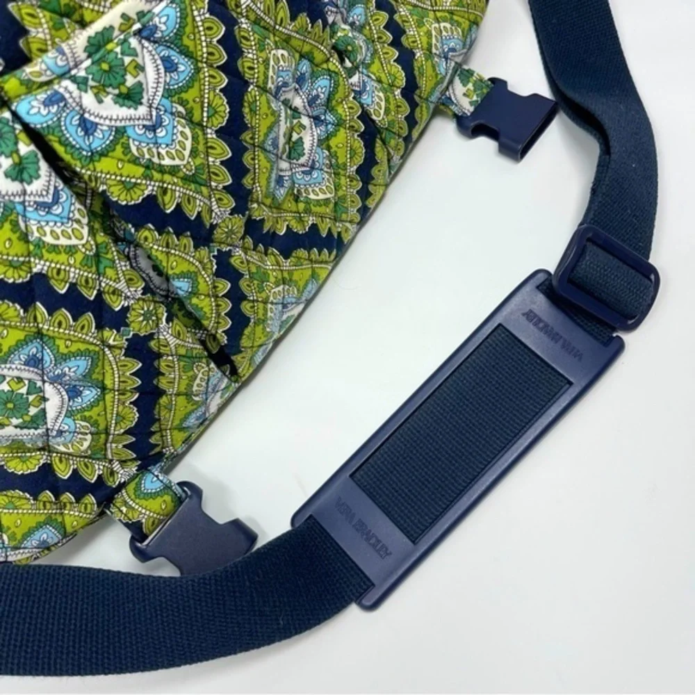 Vera Bradley Laptop Large Messenger Adjustable Wide‎ Strap Greens Blues White - Picture 14 of 14